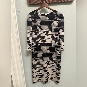 Stylish Black and White Patterned Dress